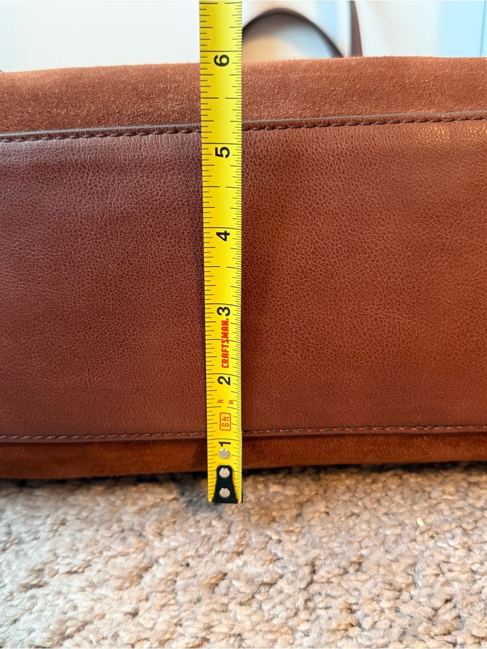 Fossil Suede Tote Bag in Chestnut Brown - Picture 15 of 15